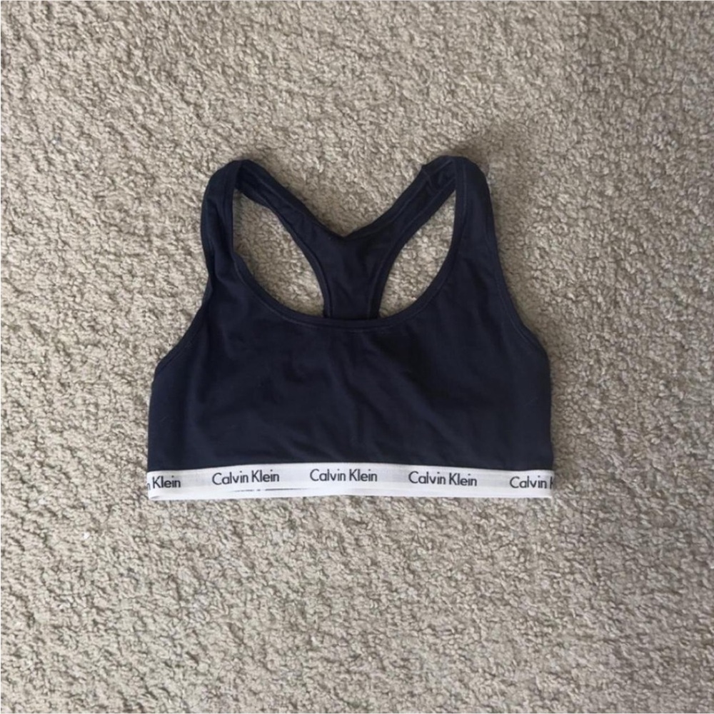 navy blue calvin klein bralette